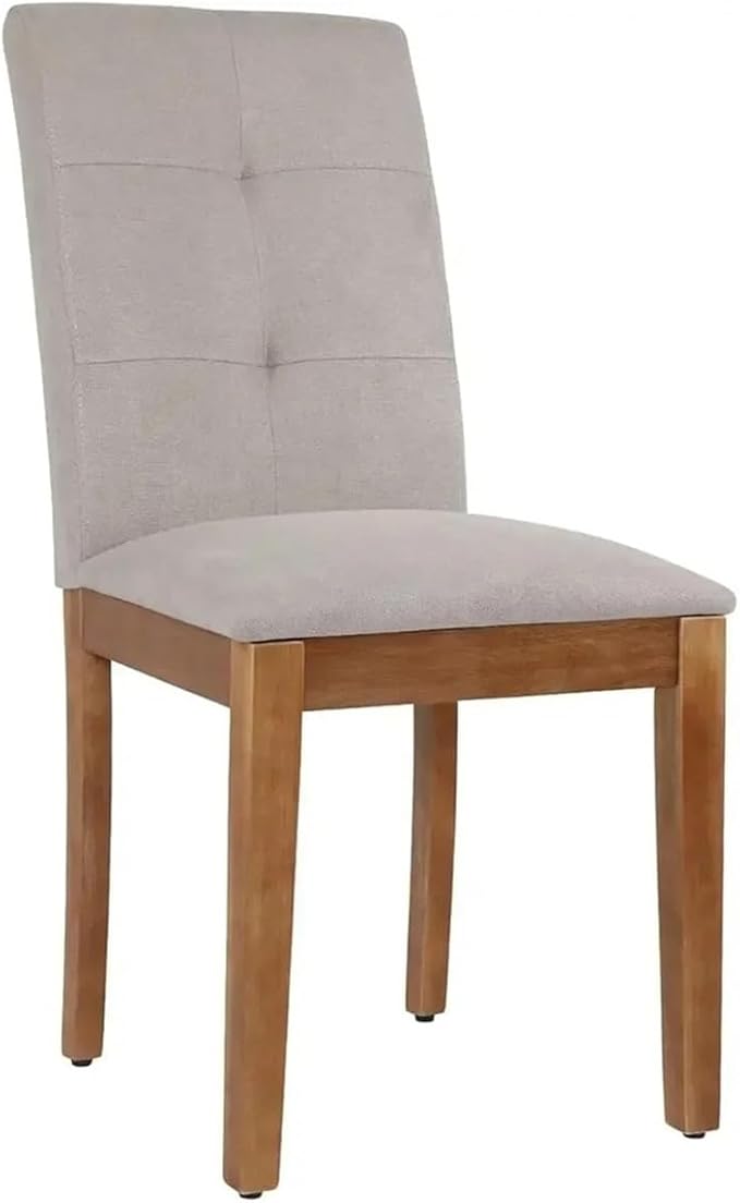Adjustable Office Computer Chair with Armrest 1pcs No Armrests Upholstered Fabric Dining Room Chairs with Rubberwood Legs(Grey)