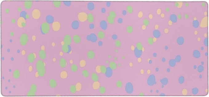 Colorful Polka Dots Large Gaming Mouse Pad 35.5 X 16 Inch Extended Desk Mat for Keyboard and Mouse Waterproof Computer Mousepad with Stitched Edges &amp Non-Slip Base