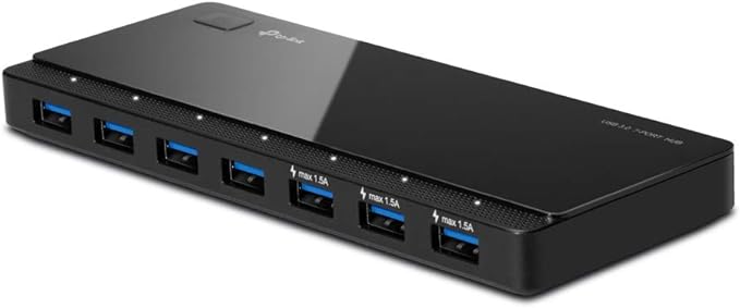 TP-Link [2nd Gen] TP-Link 7-Port USB 3.0 Ultra Slim Hub Including 3 BC 1.2 Charging Ports up to 5V / 1.5A. Compatible with Windows Mac Chrome &amp Linux OS with Power On/Off Button (UH700)