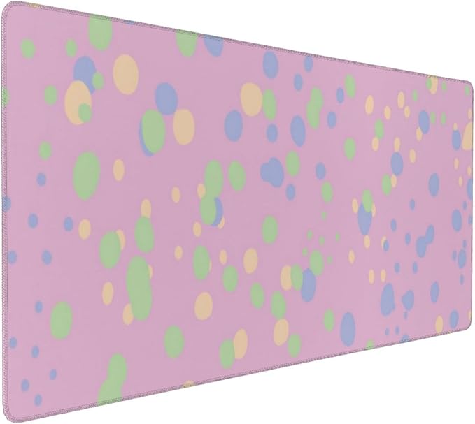 Colorful Polka Dots Large Gaming Mouse Pad 35.5 X 16 Inch Extended Desk Mat for Keyboard and Mouse Waterproof Computer Mousepad with Stitched Edges &amp Non-Slip Base