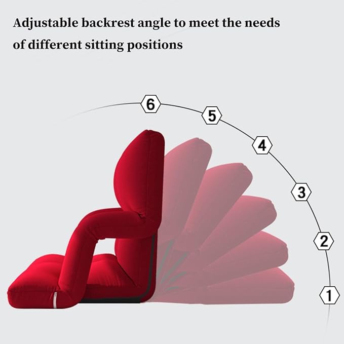 Folding Floor Chair with Back Support Adjust Lay Flat Recliner Folding Floor Gaming Chair Japanese Floor Chair Foldable Ergonomic Single Sofa Seat for Living Room Bedroom(/Pink)