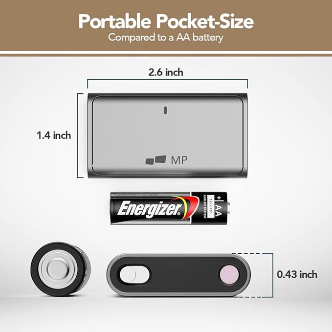 MP Bluetooth Wireless Mini Mouse 2-in-1 Portable Grey