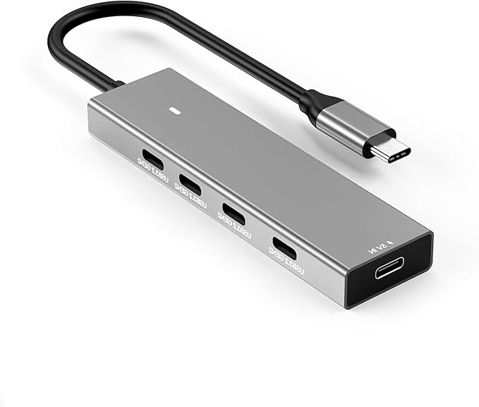TypeC Hub 1 To5 Port 2A2C Splitter Usb3.2 10G Hub Adapter for Computer Laptops 10Gbps TypeC Docking Station