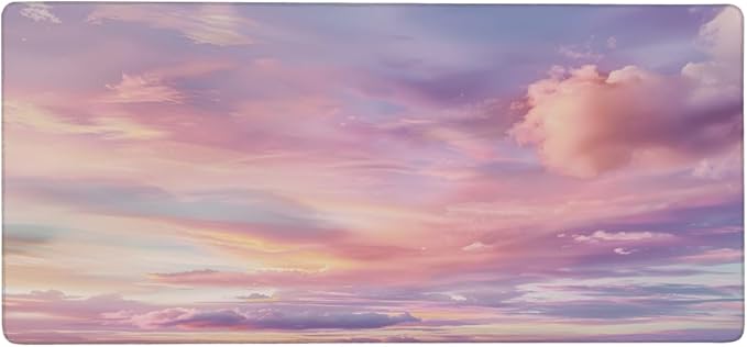 Pink Blue Cloud Large Mouse Pad Gaming Mousepad Desk Mat for Desktop Computer Keyboard Waterproof Mouse Mat Desk Pad with Non-Slip Base for Game School Office Home 35.4 x 15.7