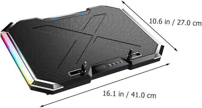 ARTIBETTER RGB Luminous Cooling Base Design Heat Dissipation Laptop Cooler Pad for Pro Air Laptop Stand