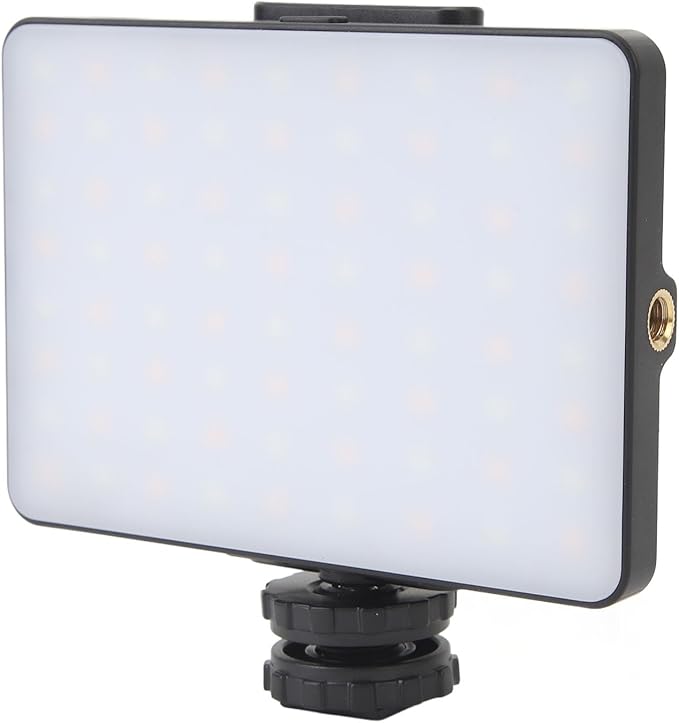 Webcam with LED Video for Laptop and Phone 3 Color Temperature Stepless Dimming 3000K to 9900K Rechargeable Selfie with Type C Charging Fill