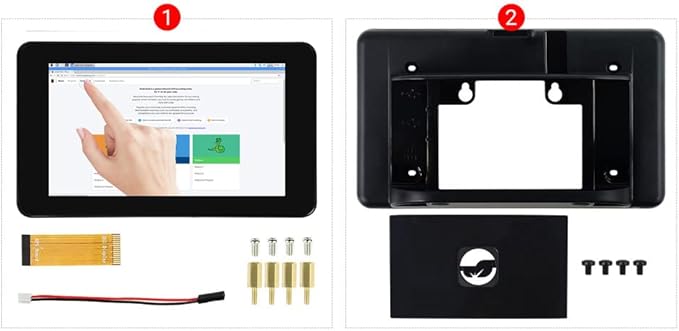 Waveshare 7 Inch DSI LCD Screen with Case for Raspberry Pi 4B 800×480 Capacitive Touch Screen Monitor Support Raspbian/Ubuntu/Kali/Win 10 IoT