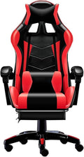 Gaming Chair for AdultsErgonomic Gaming ChairOffice Chair with Footrest Headrest and Lumbar SupportHeight Adjustablewith 360°Swivel Seat Video Gamer Chair