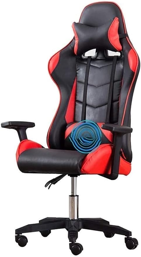 Office Chair E-Sports Chair Ergonomic High-Back Racing Chair Lift Swivel Chair Video Game Chair Armrest Seat Office Chair Chair (Color : Red) Needed