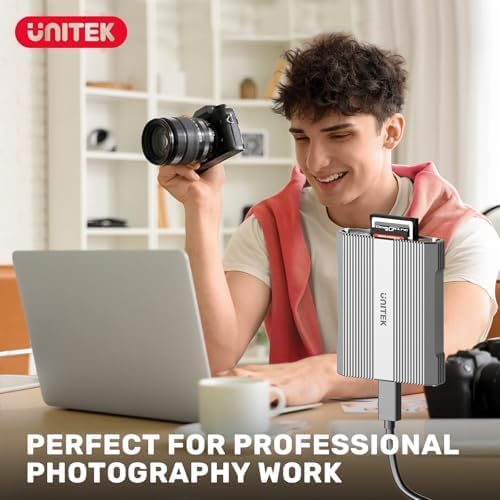 Unitek 4 in 1 CFexpress Type B Card Reader - SD4.0 UHS-II &amp Micro SD Card Reader with USB-A Hub 10Gbps USB 3.2 Gen 2 CFexpress Adapter for Cf Express Type B