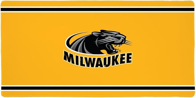 Milwaukee Panthers Primary Logo Stripes Large Gaming Mouse Pad Desk Mat with Stitched Edges Non-Slip Base for Gamer Home and Office 31.5 x 15.7