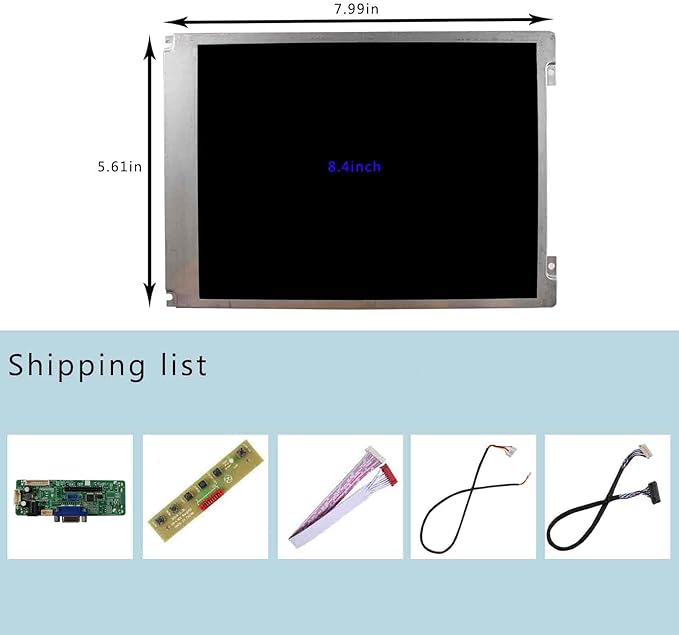 8.4 inch G084SN05 V9 450nit 800x600 4:3 TFT LCD Screen and VGA Controller Board 20 pins RT2270C-806