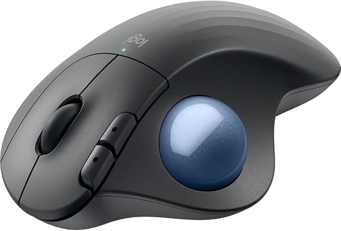 Logitech Ergo M575S Wireless Ergonomic Trackball Mouse Black/Blue (910-007026)