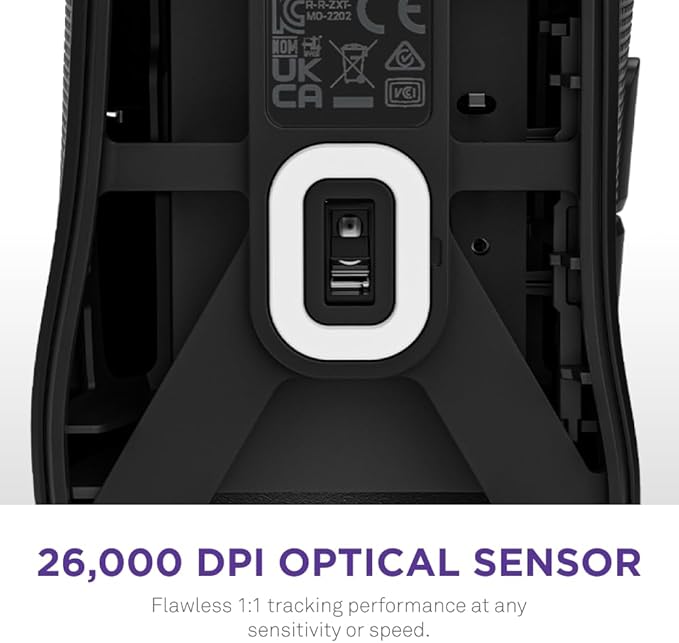NZXT Lift 2 Ergo Lightweight Ergonomic Wired Gaming Mouse Lightweight 61 g Design 8K Polling Rate Optical Switches 26K DPI Optical Sensor 100% PTFE Feet Black