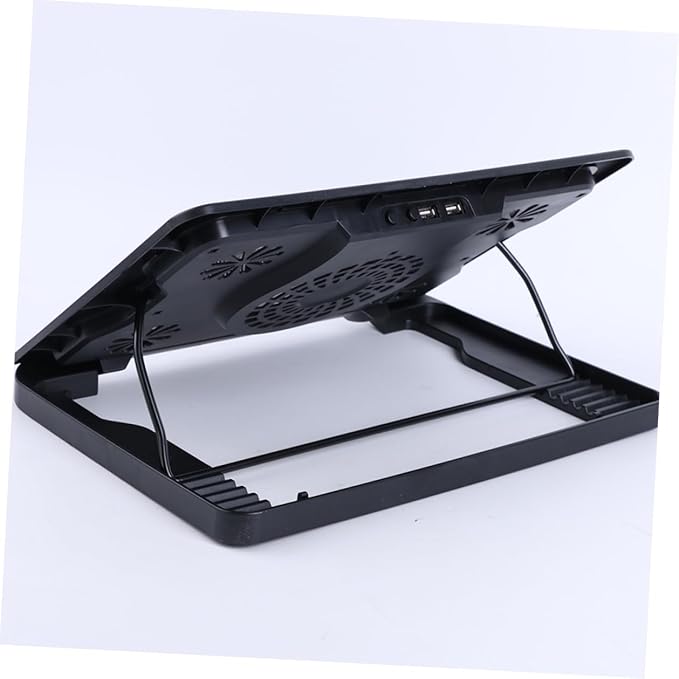 jojofuny Laptop Cooling Pad with 5 Fans USB Powered Cooling Base for Notebooks Multi-Angle Adjustable Heatsink Stand Compatible with Laptops for Gaming and Work Black