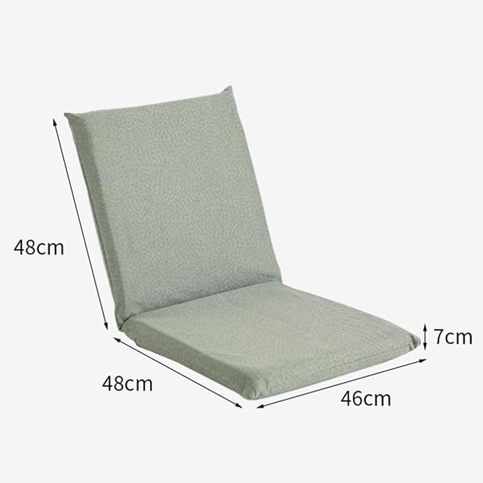 Floor Seating with Back Support Adjustable in 5 Levels Multi-Functional Meditation Chair Chair Cover Can Be Removed and Washed for Balcony Living Room(Green96 * 46 * 7CM)