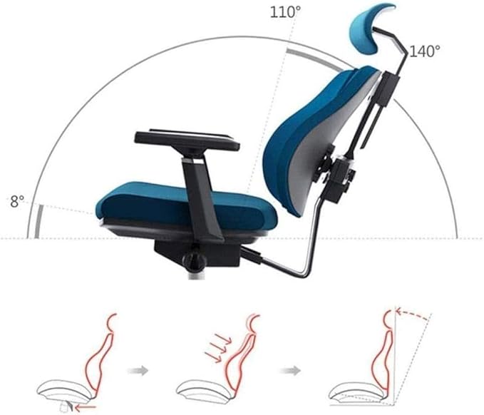 Office Chair Gaming Chair Computer Chair Creative Computer Chair Ergonomic Spine Chair Simple Waist Double Back Chair Mesh Office Chair (Color : Svart)