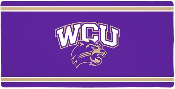 Western Carolina Catamounts Primary Logo Stripes Large Gaming Mouse Pad Desk Mat with Stitched Edges Non-Slip Base for Gamer Home and Office 31.5 x 15.7