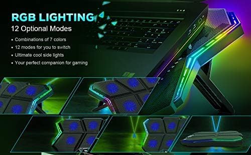 Meteoroid RGB Laptop Cooling Pad with 6 Fan Upto 17 inch laptops (Black/Blue)