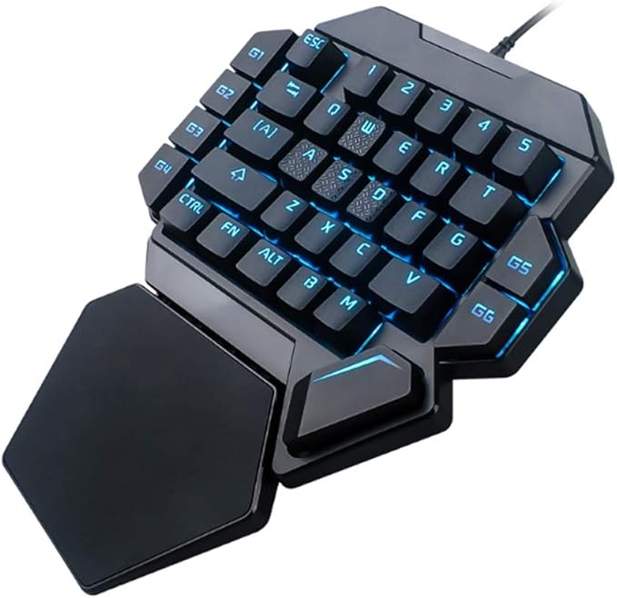 OneHanded Mechanical Gaming Keyboard RGB Blacklight Mechanical Keyboard 35-Key Portable Wired USB Gaming Keyboard with Macro Definition Function