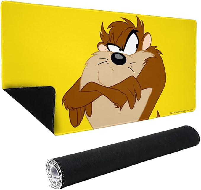 Looney Tunes Taz Large Gaming Mouse Pad Desk Mat with Stitched Edges Non-Slip Base for Gamer Home and Office 31.5 x 15.7