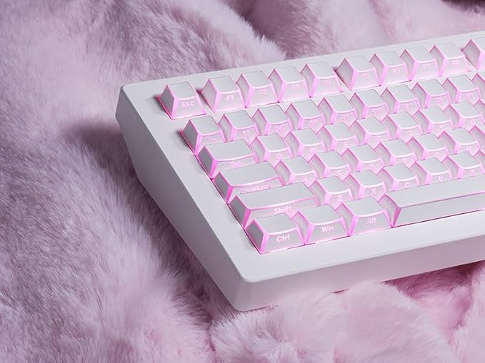 ZORNHER CG870 Wireless Mechanical Keyboard80% White Gaming Keyboard Creamy KeyboardShine Though Double Shot KeycapsCreamy Sounding Linear SwitchesHot-Swappable
