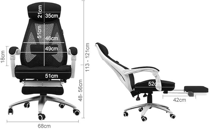Office Chair Gaming Chair Computer Chair Capacity Ergonomic Computer Mesh Recliner Executive Swivel Office Desk Chair Task Chair and Lumbar Support (Color : Svart)