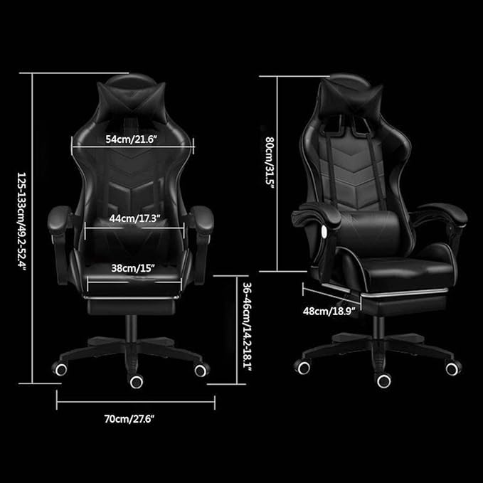 Office Chair Video Game Chairs Ergonomics Lift Seat with Footrest High Back Gaming Chair Multifunction with Headrest and Lumbar Support for Video Game Chair Swivel Chair Pink White