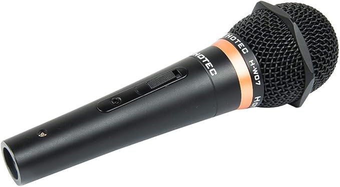 HOTEC Premium Vocal Dynamic Handheld Microphone with 19ft Detachable XLR Cable and ON/Off Switch (Metal Black) (H-W07)