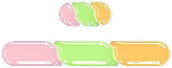 Keyboard and Mouse Wrist Rest Pad Soft Gel Wrist Support Pad with Non-Slip Base Upgrade Ergonomic Wrist Rest Support Set for Office Gaming Pink Green Orange