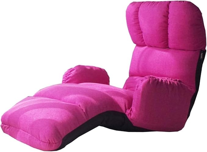 ELEFOCUS Folding Sofa Chair Multifunction Armchair 5-Speed Adjustment Washable Bedroom Living Room Lounge Chair(Rose Red)