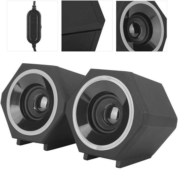 Computer SpeakersClear High Notes Basics Stereo 2.0 SpeakersDelicate Texture Computer Speakers for Desktop Pcfor PC or Laptop