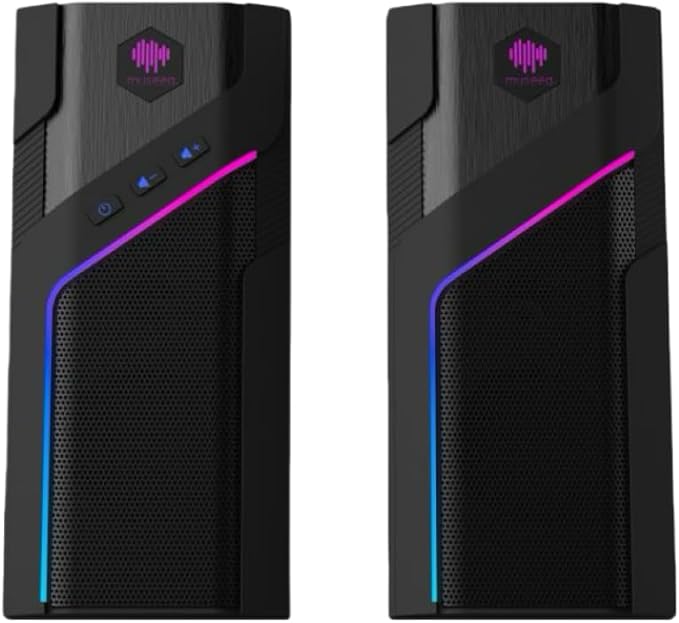 RGB Gaming Speakers for PC W-206RE Desktop Computer Speakers with 21 LED Light Modes Touch-Control Lighting USB Powered Stereo Sound for Laptop &amp PS5