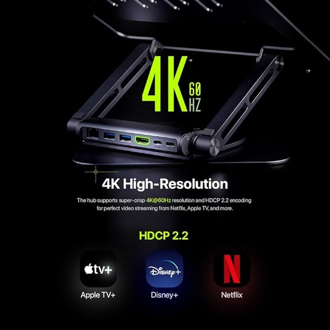 ADAM elements Hub Stand Pro 6-in-1 USB-C Laptop Docking Station Foldable Laptop Stand with 4K HDMI 100W PD &amp USB 3.0 for MacBook Pro/Air M4-M1 iPad &amp USB-C Laptops