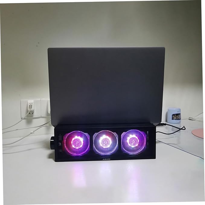 Tofficu Thickened Laptop Stand RGB Cooling Pad Gaming Laptop Accessory Detachable Fan Stand Ergonomic Design