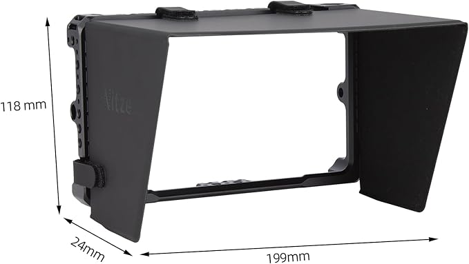 Nitze Cage for PortKeys LH7P / LH7H 7 Monitor with Built-in NATO Rail and PU Leather Sunhood - JT-I03B