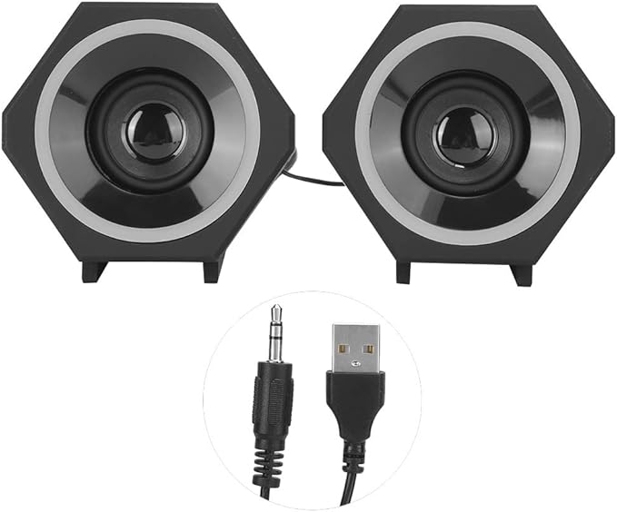 Computer SpeakersClear High Notes Basics Stereo 2.0 SpeakersDelicate Texture Computer Speakers for Desktop Pcfor PC or Laptop