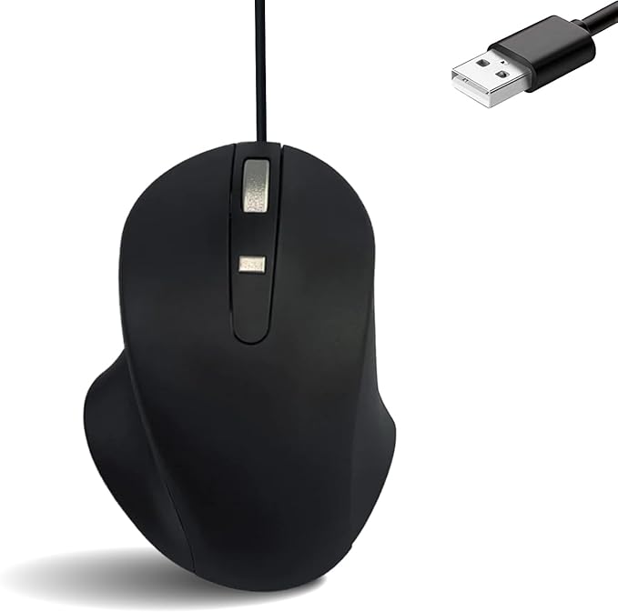 Matias Wired USB-A PBT Premium Computer Mouse Proven Performance Ergonomic Mouse Left Right Hand Use Home and Office Use Compatible for PC MacBook Chromebook Laptop Desktop - (Black)