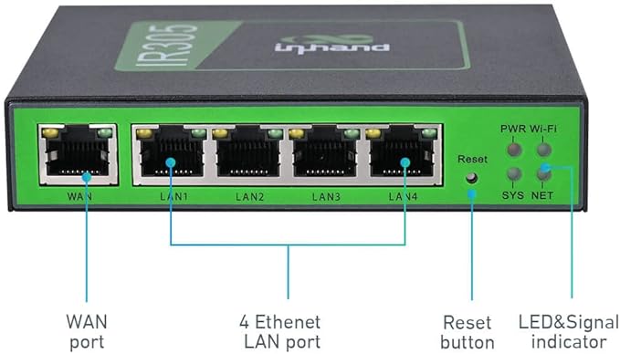 InHand Networks IR305 Industrial Iot LTE 4G VPN Router 5 Ethernet portdual sim Wan failover serial port Remote ConnectionLink backup Mu-mimoVLAN for AT&ampT T-Mobile &amp Verizon(CAT4 &amp
