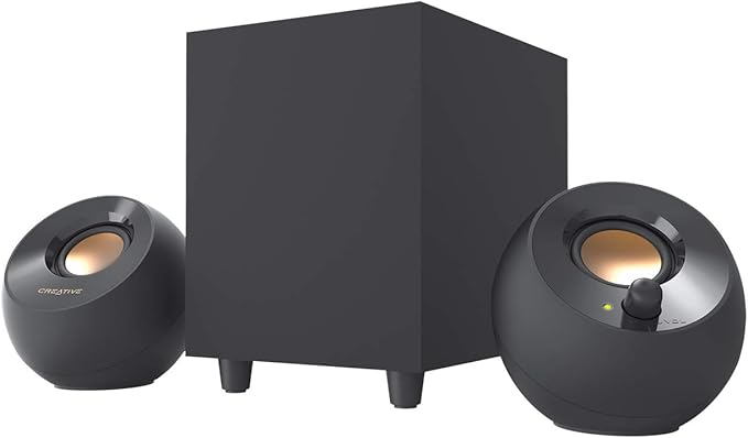 Creative Pebble Plus 2.1 USB-Powered Desktop Speakers with Powerful Down-Firing Subwoofer and Far-Field Drivers Up to 8W RMS Total Power for Computer PCs and Laptops (Black)