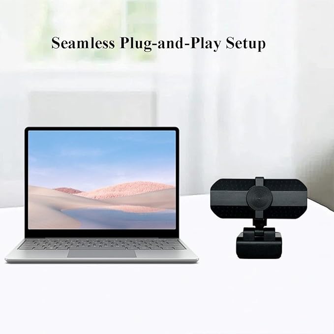 GIZNXBA Webcam Computer Camera with Microphone &amp Wide View Auto Light Correction Webcam for PC Laptop Desktop - Built-in Privacy Cover Plug &amp Play USB for Streaming(1080P)