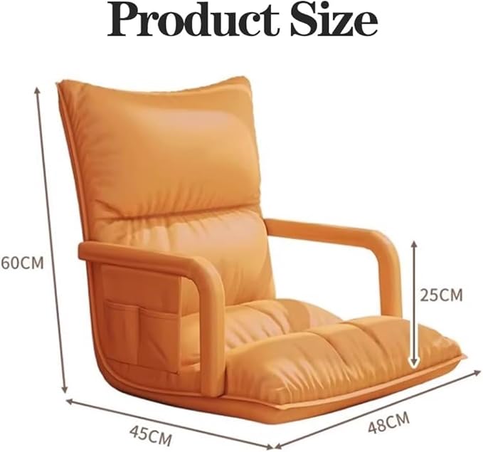 ELEFOCUS Adjustable Folding Lazy Sofa with Armrests - Comfy Indoor Chaise Lounge Recliner Chair for Gaming Relaxation(Pink)