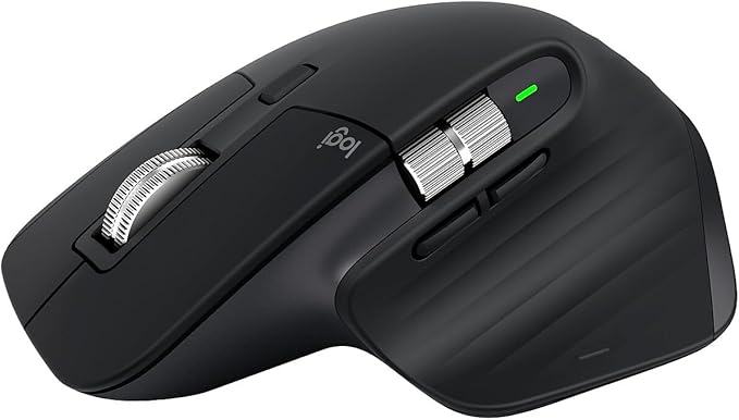 Logitech MX Master 3S - Wireless Performance Mouse with Ultra-Fast Scrolling Ergo 8K DPI Track on Glass Quiet Clicks USB-C Bluetooth Windows Linux Chrome (Black) (Renewed)