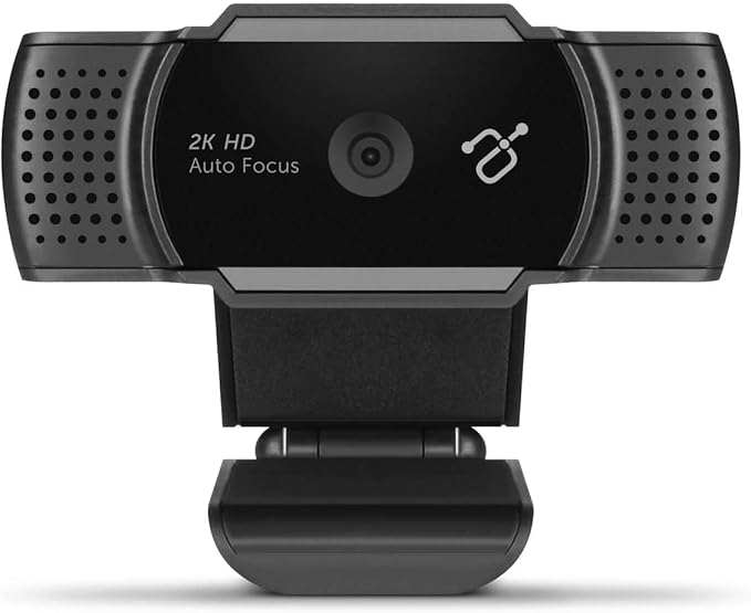 Aluratek 2K HD Webcam with Dual Stereo Noise Cancelling Mics Auto Focus and Low Light Correction Built-in Tripod Mount Universally Compatible