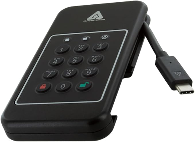 Apricorn 2TB Aegis NVX – Ultra High Speed NVMe 10Gbps USB Type C Hardware-Encrypted Drive (ANVX-2TB)