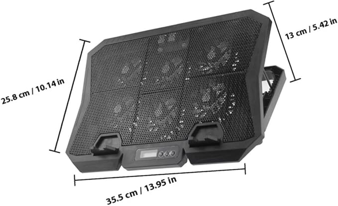 Uonlytech Laptop Cooling Pad 15.6-inch Silent Fan Cooler Stand with Adjustable Speed and Blue LED Light for Laptops PC Cooling Base Compatible with Notebooks and Gaming Computers