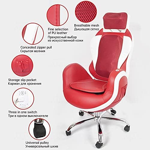 Office Chair Gaming Chair Computer Chair Home &amp Office Massage Chair Full Body Massage Computer Chair Multifunctional Electric Vibrating Office Chairs (Color : Rosso)