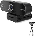 Hprosper 4K Webcam with Microphone for PC Wide Angle Computer Camera USB Streaming Webcam Plug &amp Play External for Laptop Desktop Mac Streaming Gaming Video Calls with Tripod &amp Privacy Cove