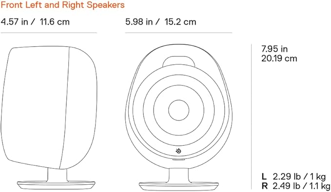 SteelSeries Arena 3 Full-Range 2.0 Gaming Speakers – Immersive Audio – On-Speaker Controls – 4-inch Speaker Drivers – Wired &amp Bluetooth – 3.5mm Aux – PC Mac Mobile – Adjustable Stand (Renewed)
