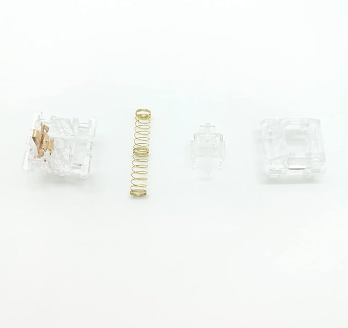 Tecsee Ice Candy Switches for Mechanical Gaming Keyboards PC Nylon Linear stem | Standard 63.5g Gold Spring | Plate Mounted | SMD 5 Pin RGB Switches for Backlit Keyboard (Linear/35PCS)